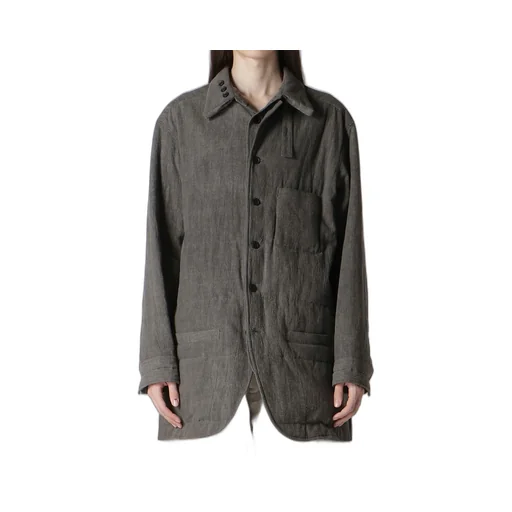 Linen/Cotton Sheeting Gusset Collar Padded Blouse