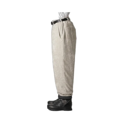 Raw Linen Velvet One Side Pocket Pants With Liner