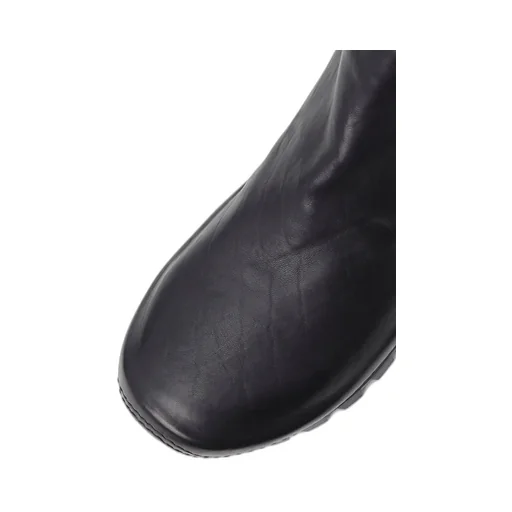 Full Grain Horse Leather Back Zip Mid Boots