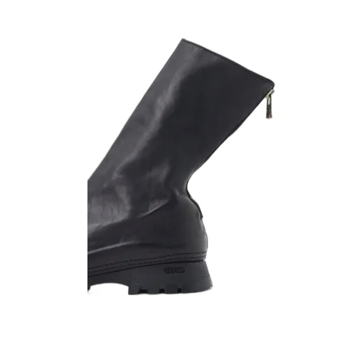 Full Grain Horse Leather Back Zip Mid Boots