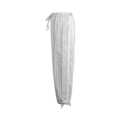 Cotton Satin Stripe Switching Pants