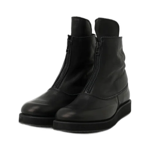 Oil Soft Leather Front Fastener Boots