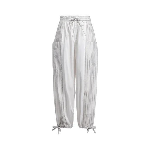 Cotton Satin Stripe Switching Pants