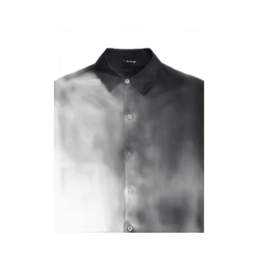 Cotton Satin Switching Collar Shirt