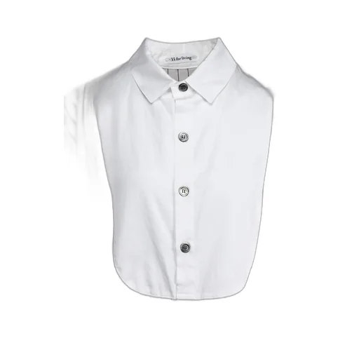 Cotton Satin Stripe Switching Long Shirt