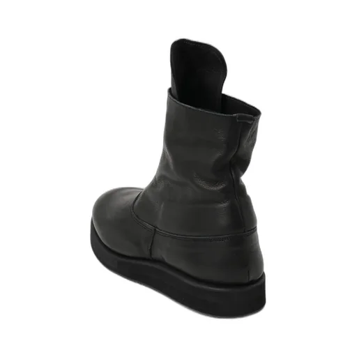 Oil Soft Leather Front Fastener Boots