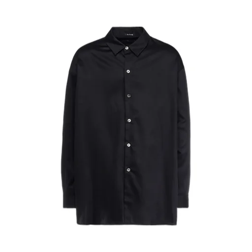 Cotton Satin Switching Collar Shirt
