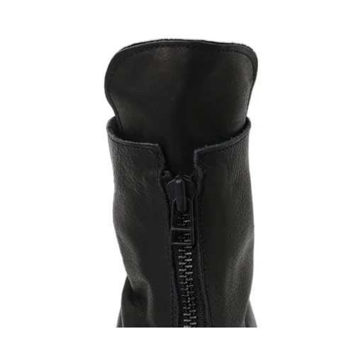 Oil Soft Leather Front Fastener Boots