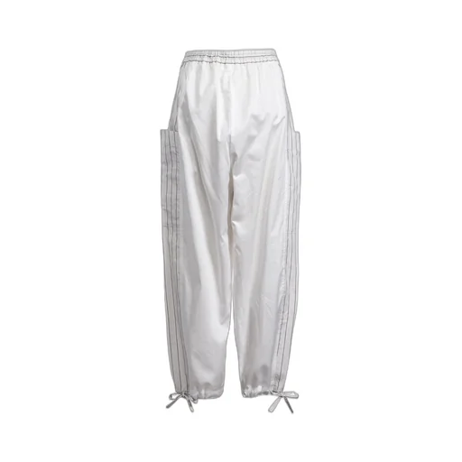 Cotton Satin Stripe Switching Pants