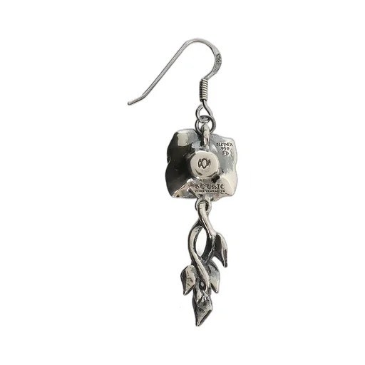 Silver/Cz Rose Earring