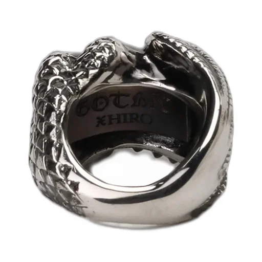 Silver 950 Dragon Claw Feather Ring