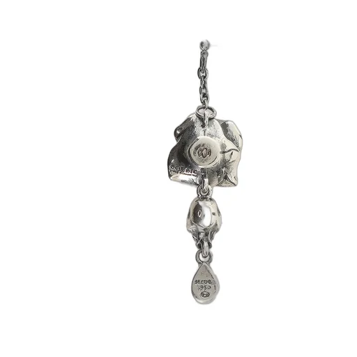 Silver950/Amethyst Scull Rose Earring