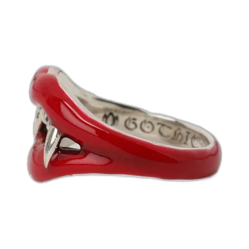 Silver 950 Vampire Pinkie Ring Rouge