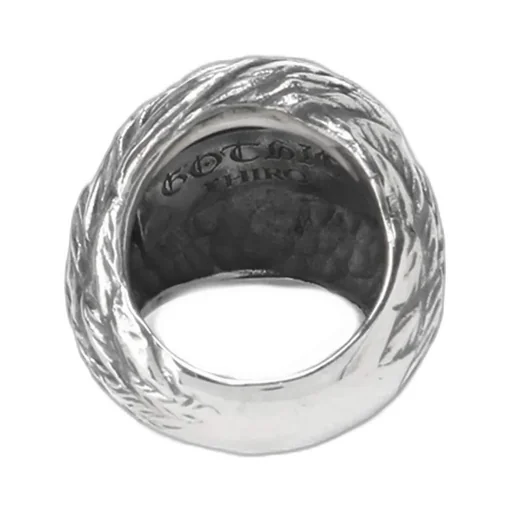 Silver 950 Eagle Red Eye Ring