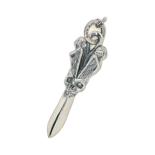 Silver 950 Skull Dagger Pendant