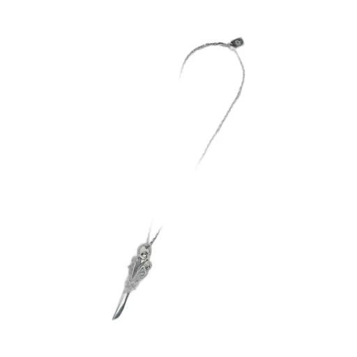 Silver 950 Skull Dagger Pendant