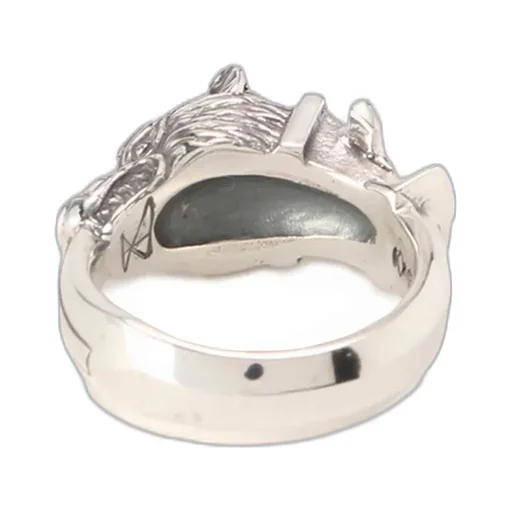 Silver 950 Wolf Dagger Ring
