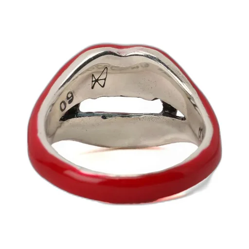 Silver 950 Vampire Pinkie Ring Rouge
