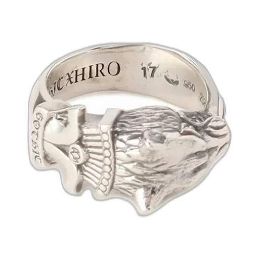 Silver 950 Wolf Dagger Ring