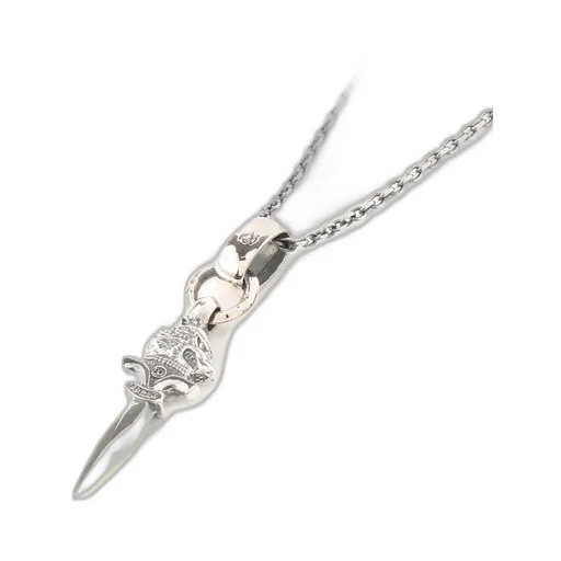 Silver 950 Wolf Daggar Pendant