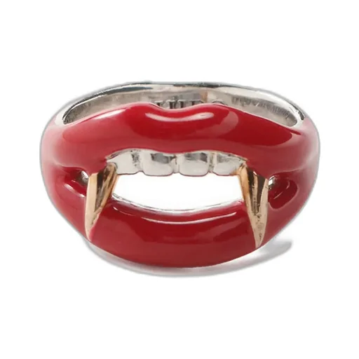 Silver 950 Vampire Fang Ring Rouge