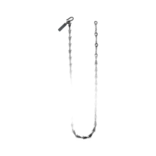 Silver Bk Cow Skull Necklace