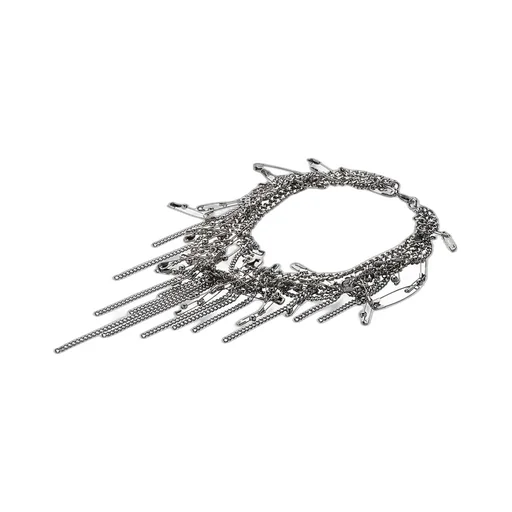 Brass Safety Pin Necklace