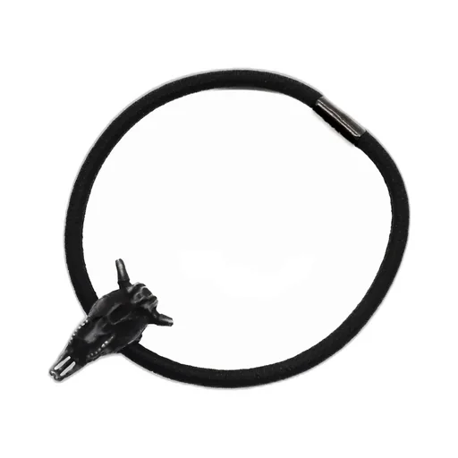 White Bronze Cow Skull Hair Tie