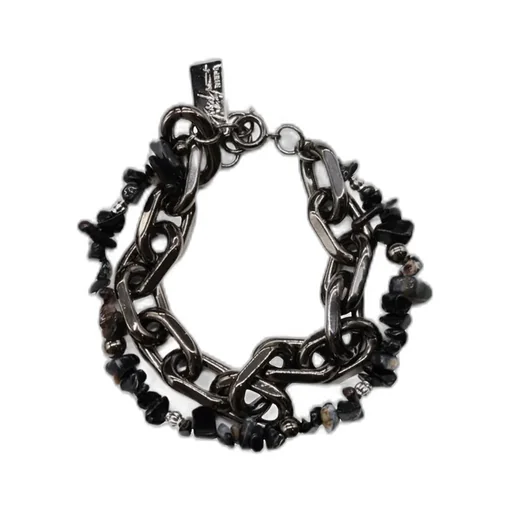 Brass/Oyx/Co Raw Bracelet