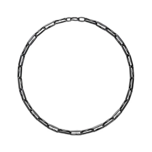Sv/W.Dia Thorn Necklace Dia Blk