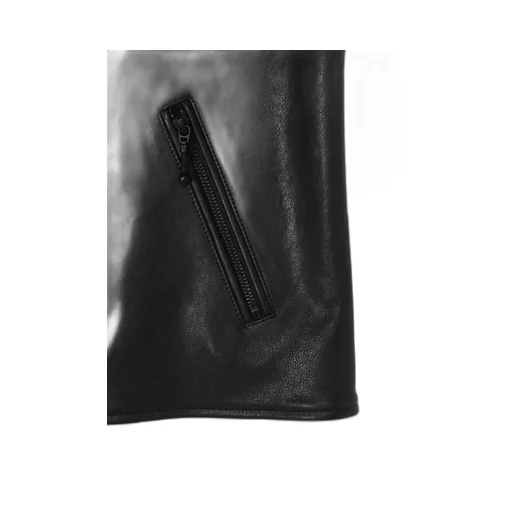 Lamb Vegetable Hooded Leather Jacket