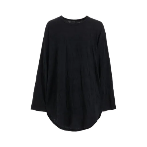Catch Washer Hem Round Jumbo T-Shirt Long Sleeves