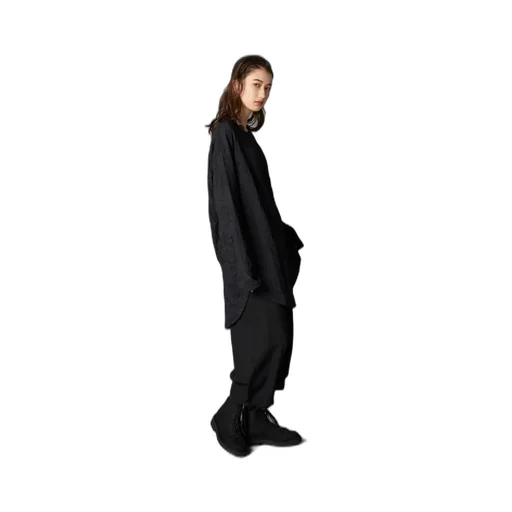 Catch Washer Hem Round Jumbo T-Shirt Long Sleeves