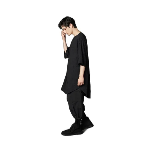 Catch Washer Hem Round Jumbo T-Shirt Short Sleeves