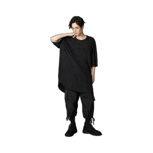 Catch Washer Hem Round Jumbo T-Shirt Short Sleeves