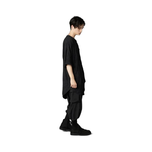 Catch Washer Hem Round Jumbo T-Shirt Short Sleeves