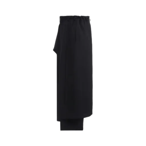 Wool Gabardine Bound Skirt Pants