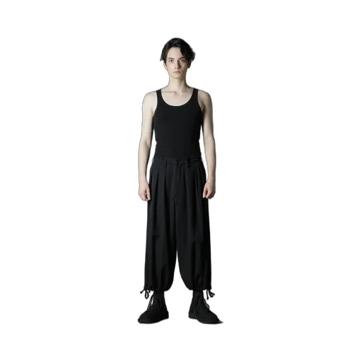 Wool Gabardine Balloon Pants
