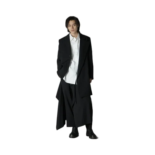 Wool Gabardine Bound Skirt Pants