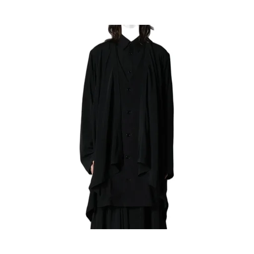 Silicon Jersey+ Crepe De Chine Front Double Flounce T-Shirt