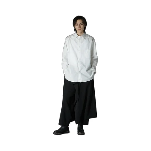 Wool Gabardine Bound Skirt Pants