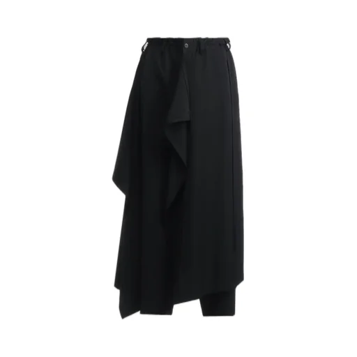 Wool Gabardine Bound Skirt Pants