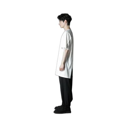 Cotton Jersey Front Raglan Slit T-Shirt Short Sleeves