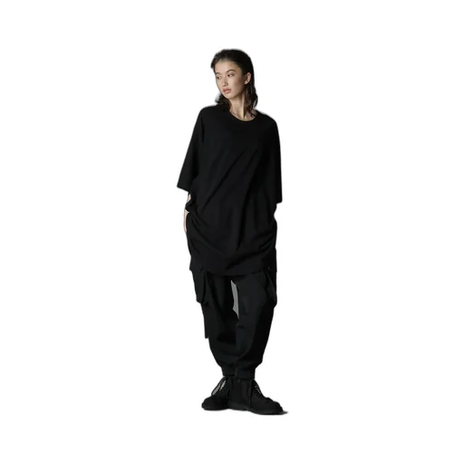 Cotton Jersey Hem Round Jumbo T-Shirt Short Sleeves