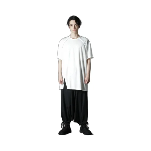Cotton Jersey Front Raglan Slit T-Shirt Short Sleeves