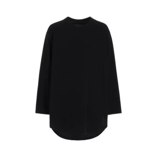 Cotton Jersey Hem Round Jumbo T-Shirt Long Sleeves