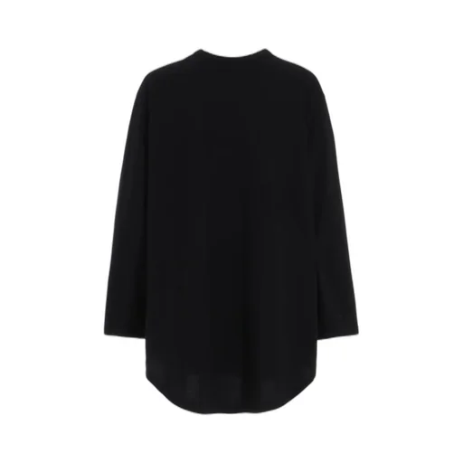 Cotton Jersey Hem Round Jumbo T-Shirt Long Sleeves