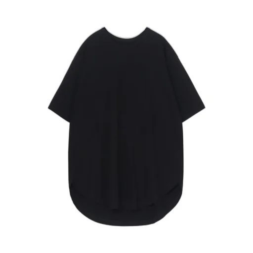 Cotton Jersey Hem Round Jumbo T-Shirt Short Sleeves