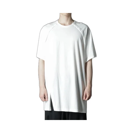 Cotton Jersey Front Raglan Slit T-Shirt Short Sleeves