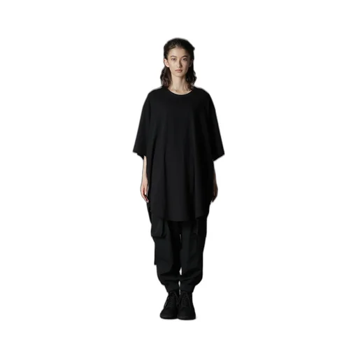 Cotton Jersey Hem Round Jumbo T-Shirt Short Sleeves